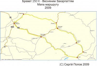 Brevet 250 K Vesnyanym Zakarpattiam Map 2009.JPG